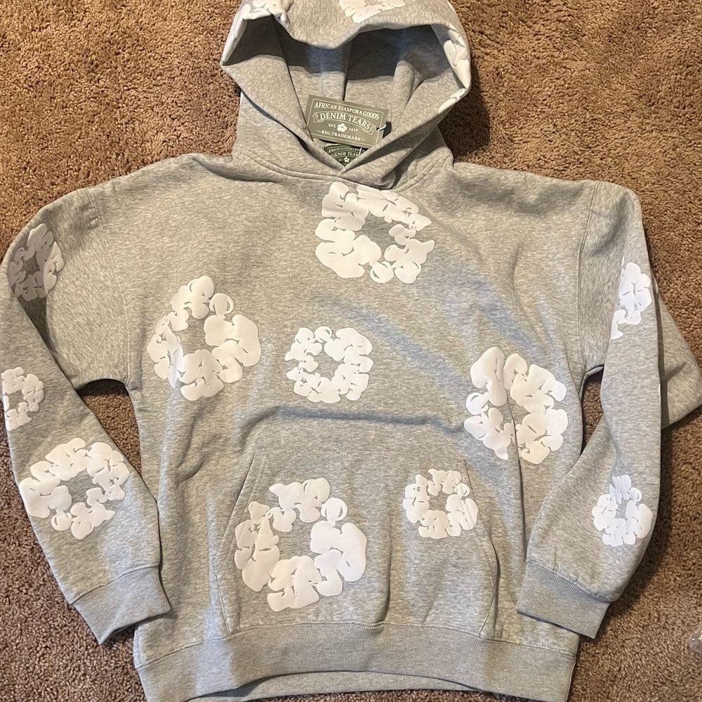 Denim tears hoodie grey and small